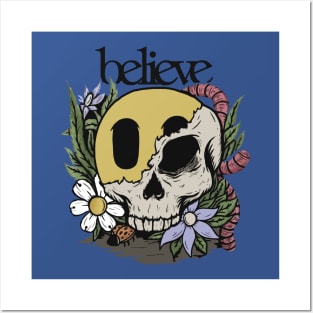 Floral Skull Graphic 3 Posters and Art